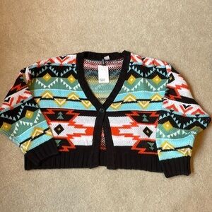 NWT divided H&M Aztec cardigan, single button